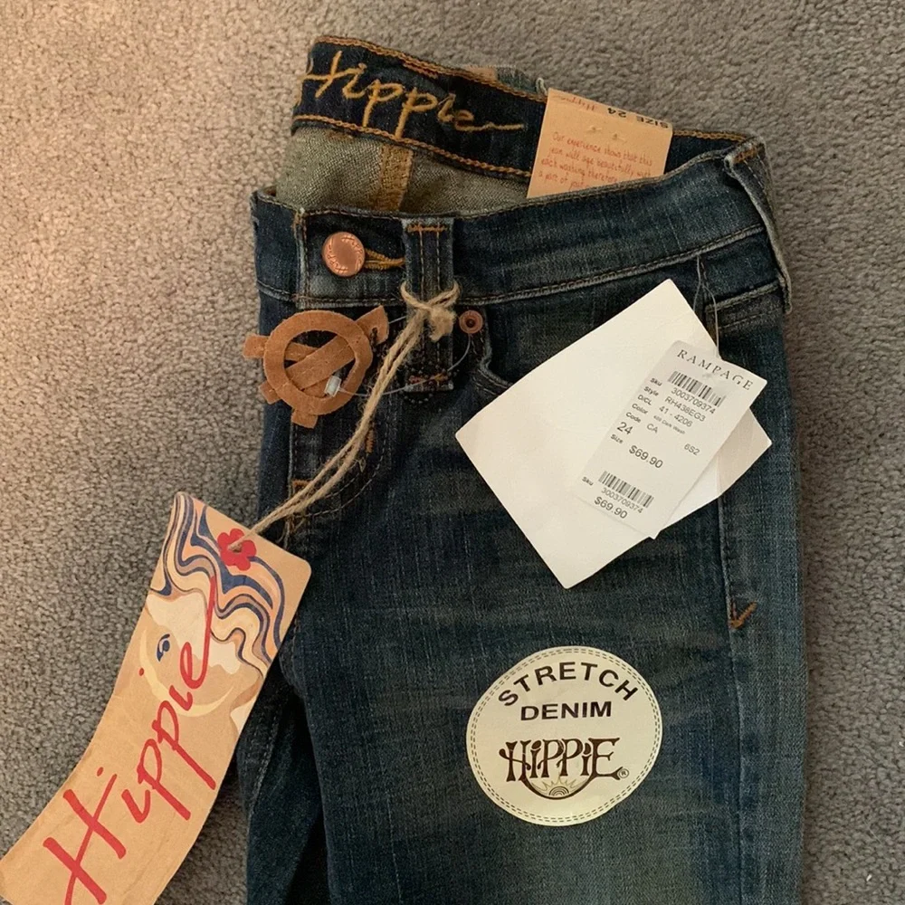 Hippie jeans sz 24” waist, never worn, vintage stone washed - Picture 3 of 6